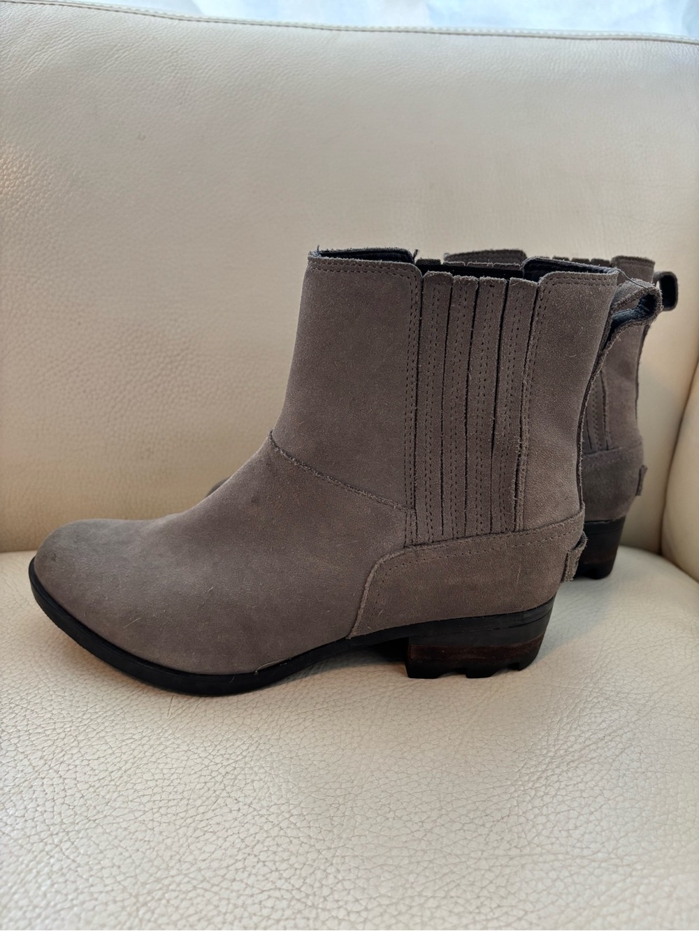 Sorel Taupe Suede Chelsea-Style Ankle Boots